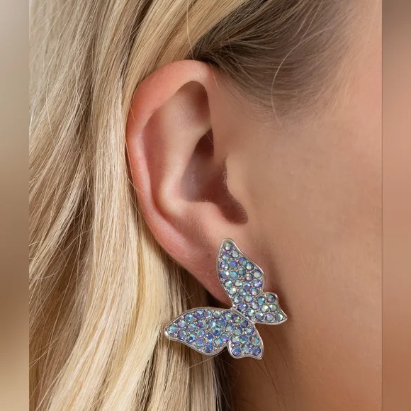 High Life Blue Post Silver Earrings Gorg 💙 SALE - Picture 2 of 4